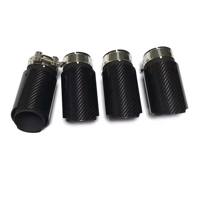 Universal Exhaust Pipe M Performance Dual Carbon Fiber Black Stainless Steel Muffler Tips for BMW modify
