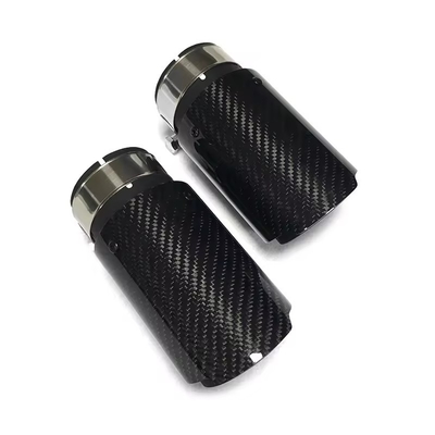 Universal Exhaust Pipe M Performance Dual Carbon Fiber Black Stainless Steel Muffler Tips for BMW modify