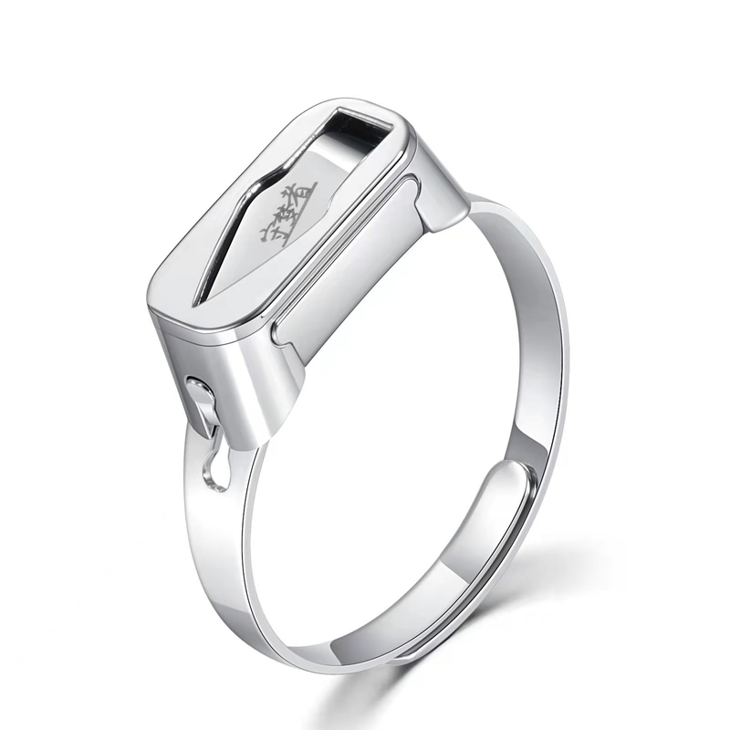 Stainless Steel Self Defense Silver Jewelry Ring Anodized Surface For Men / Women