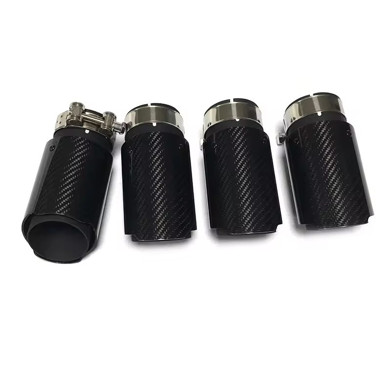 Universal Exhaust Pipe M Performance Dual Carbon Fiber Black Stainless Steel Muffler Tips for BMW modify