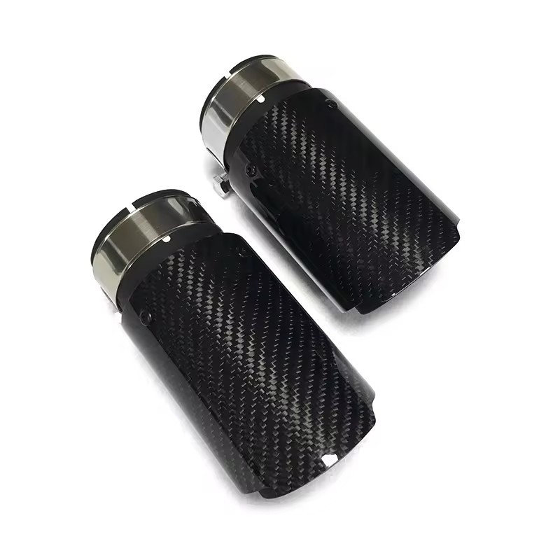 Universal Exhaust Pipe M Performance Dual Carbon Fiber Black Stainless Steel Muffler Tips for BMW modify